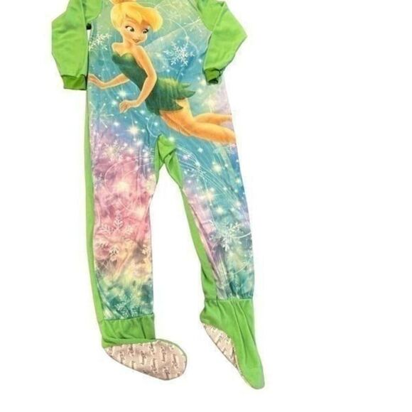 Disney Fairies Tinkerbell Footed Blanket Sleeper Pajamas Pjs Green Large - Picture 7 of 10